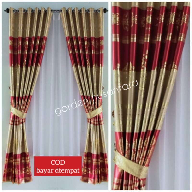 Gorden Blackout Motif Printmas Batik Hordeng Jendela Minimalis Mewah