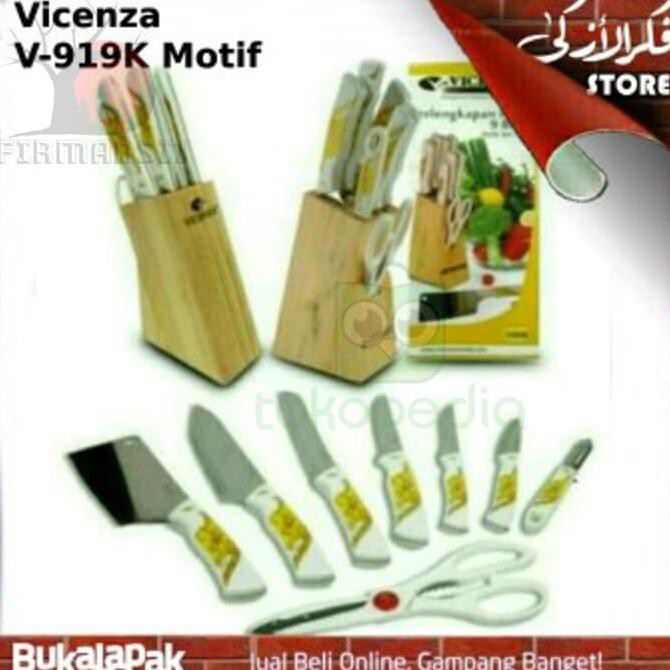 Pisau Dapur N1K247 Set Vicenza V919K Motif. Indah Dan Tajam. Terbaik Kokidapur57