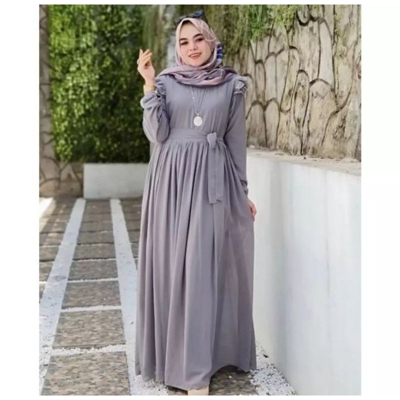 GAMIS RUFFLE POLOS TERBARU /GAMIS BUSUI TALI SAMPING KEKINIAN 2022