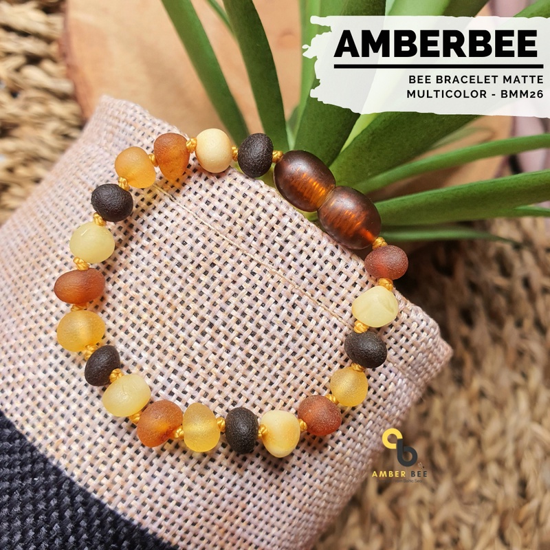 Gelang Amber Anak Balita dan Remaja Premium Matte Multicolor BMM26 By Amber Bee