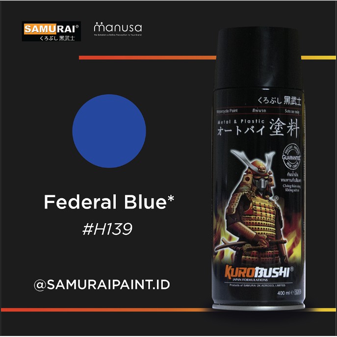 Samurai Paint Federal Blue Honda #H139 Cat Aerosol Kualitas Kompresor warna cat motor honda