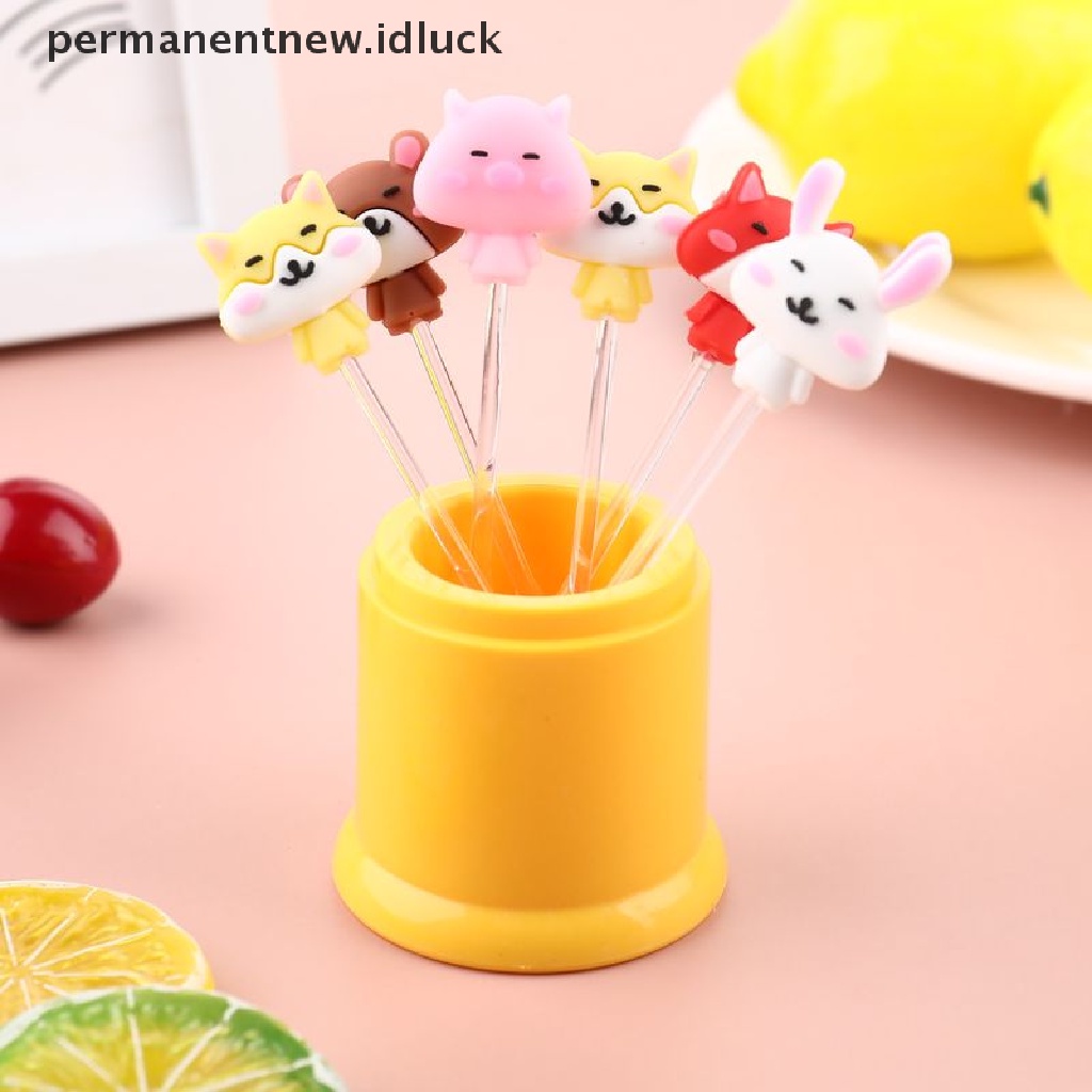 8 Pcs Garpu Tusuk Gigi Desain Kartun Princess Untuk Makanan Ringan Kue Buah Bento Anak