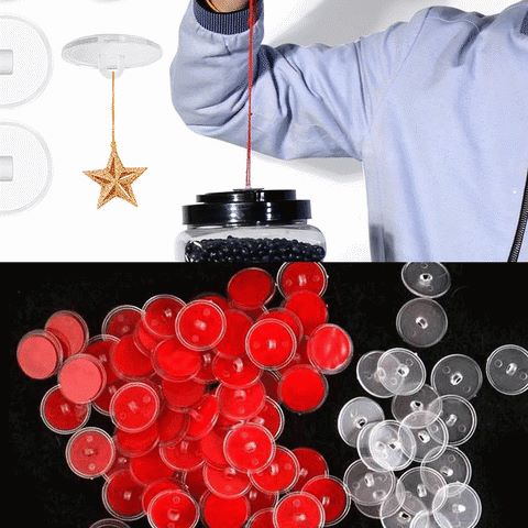 20Pcs 2CM Strong Ceiling No Traces Mini Transparent Disc Hook/Self Adhesive Seamless Hanging Sign Flag Round Storage Hooks