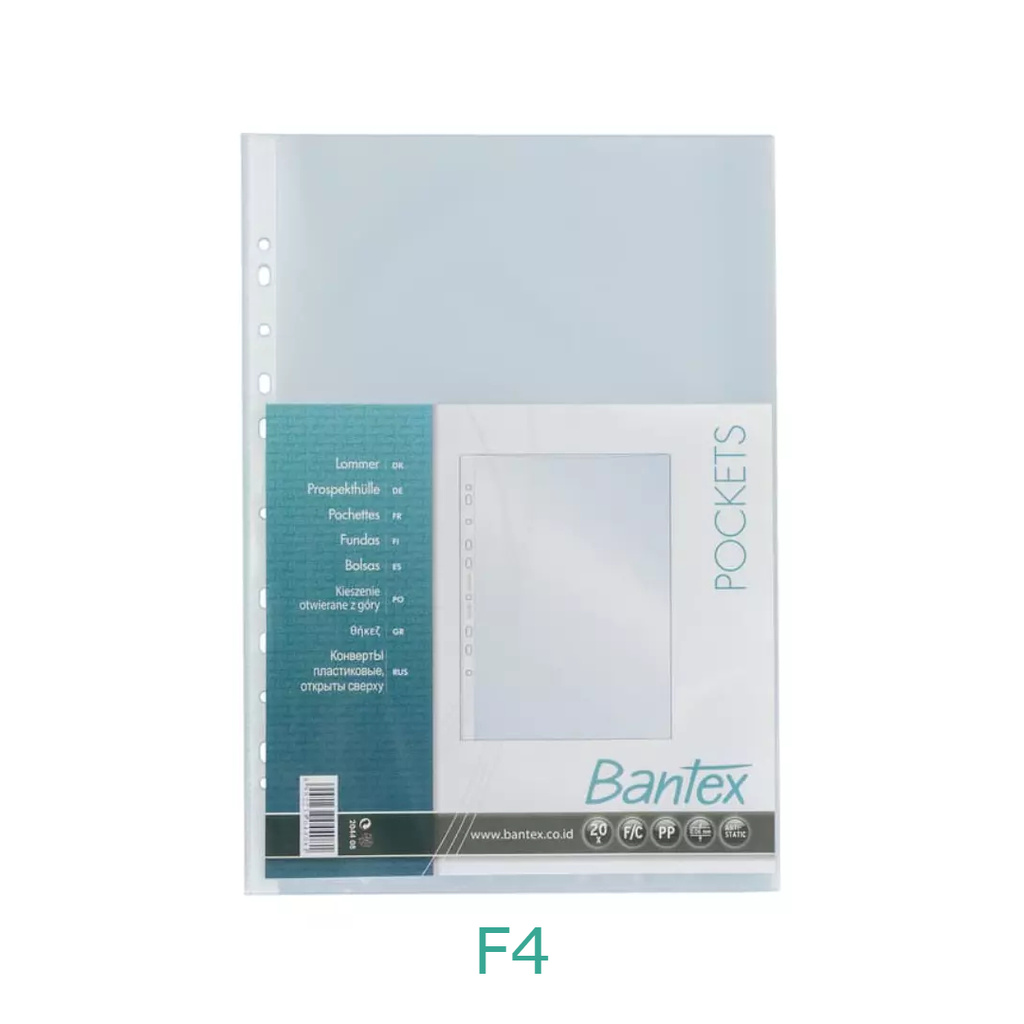 

Pocket F4 Bantex 8044 08 Tebal 0.06mm Anti Glare - 20 lembar
