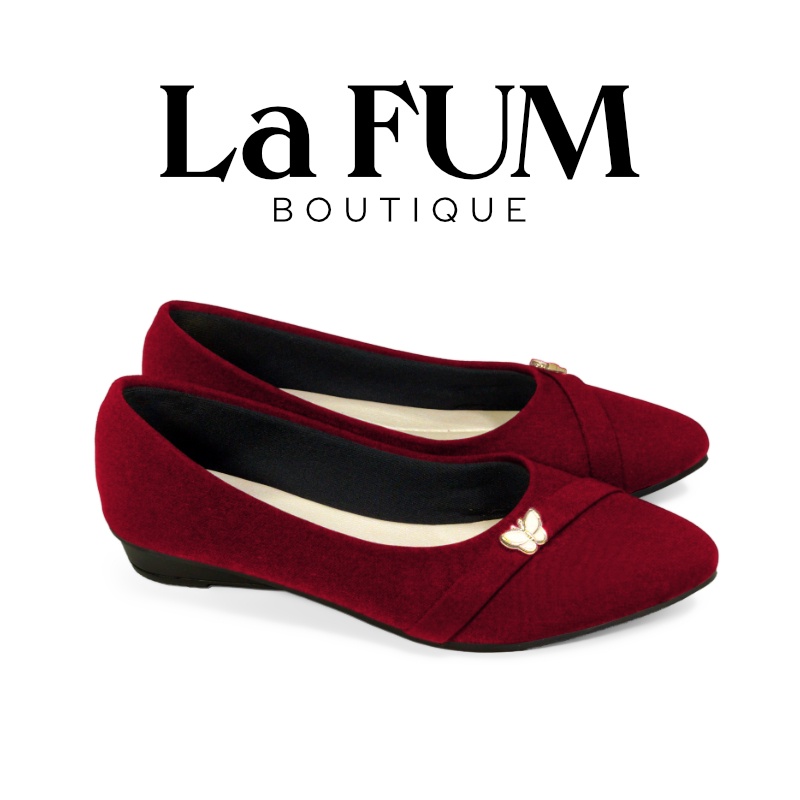 Sepatu Pantofel Suede Kerja Wanita by La FUM