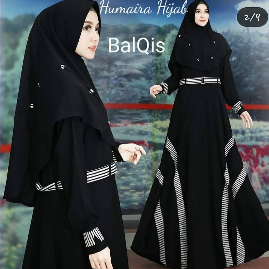 Balqis Syari Dress Wanita Balotely Baju Panjang Gamis Hijab Formal Casual Terusan Model Trendy