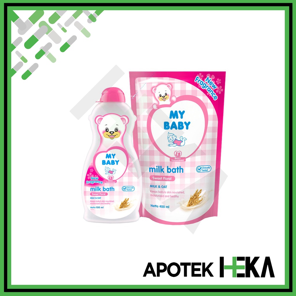 My Baby Milk Bath Sweet Floral - Milk &amp; Oat Sabun Cair Bayi Bunga Pink (SEMARANG)