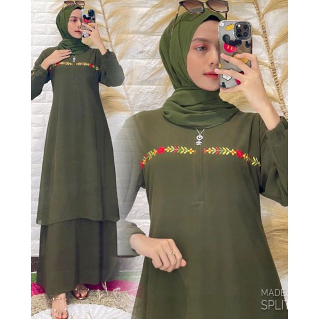 GAMIS MELAYU BORDIR LIST BUNGA | GAMIS MALAYSIA CERUTY BABYDOLL Full Furing | SIMPEL ELEGAN