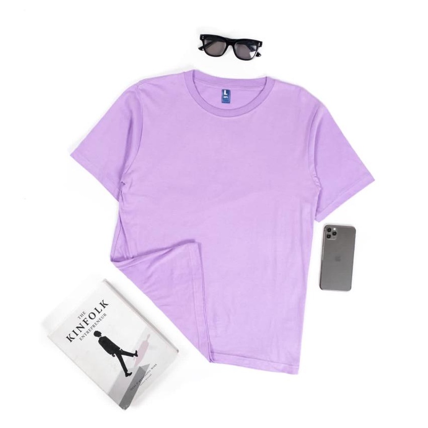 KAOS POLOS LENGAN PENDEK COTTON COMBED 30S-UNGU MUDA