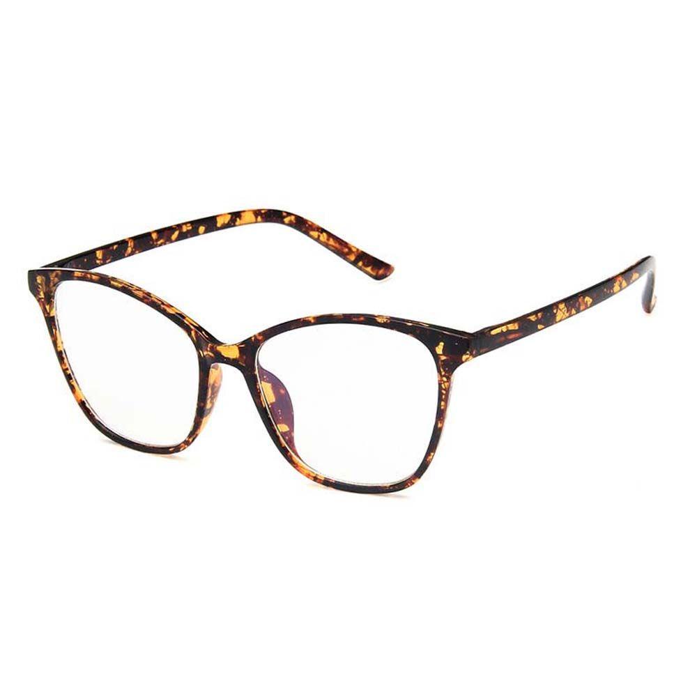 Mxbeauty Kacamata Anti Radiasi Wine Red Untuk Wanita Motif Leopard Lensa Bening Hitam Wanita Eyeglasses Cat Eye Glasses