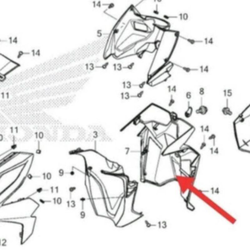 COVER BODY TENGAH COVER INNER LOWER DEk TENGAH BAWAH HONDA BEAT LED ISS BEAT NEW 2020 BEAT STREET LED BEAT K1A