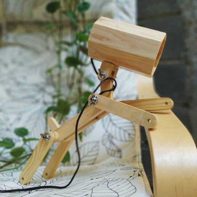 LAMPU HIAS DEKORASI LAMPU KAYU PINUS BEKAS LAMPU ANJING