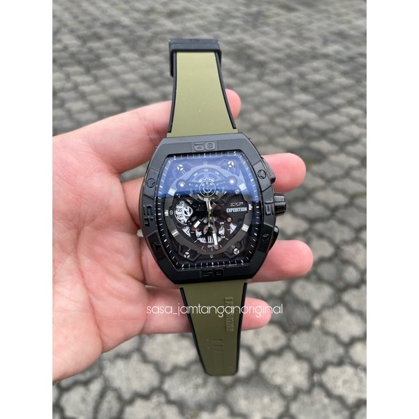 Jam Tangan Expedition EXP 6800 / E6800 Original Hitam Hijau Pria