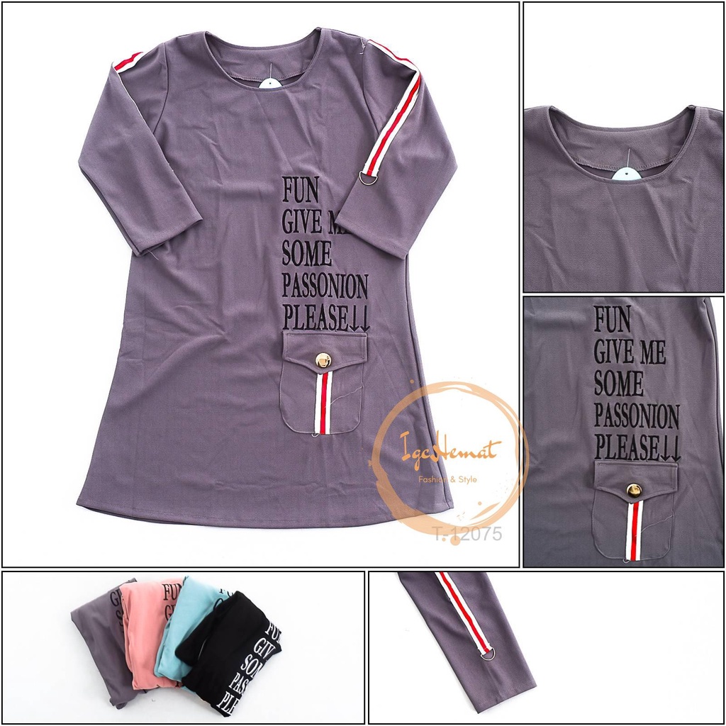 ATASAN TUNIK PEREMPUAN LENGAN 7/8 MIZZLE[T12075]