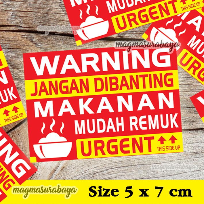 

Stiker Fragile WARNING MAKANAN - FOOD 5 x 7 cm