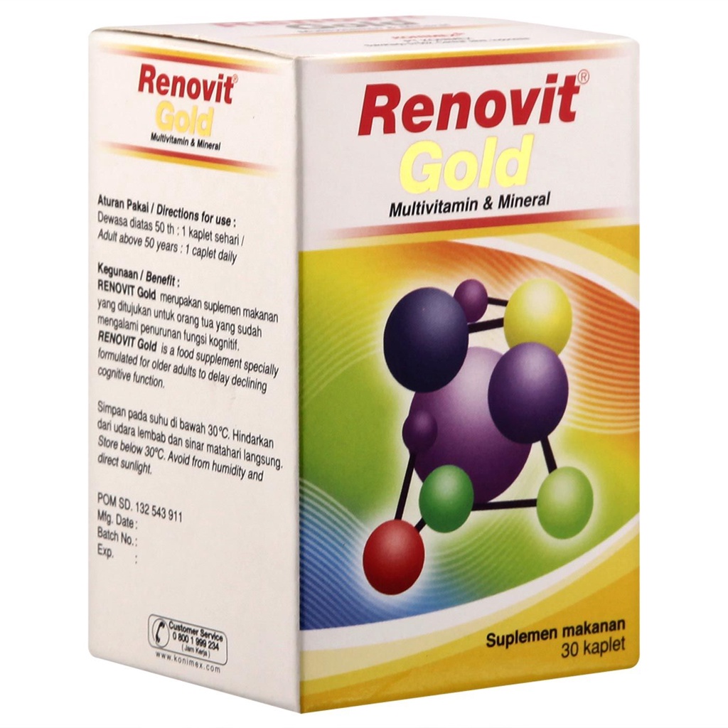 RENOVIT GOLD MULTIVITAMIN &amp; MINERAL ISI 30 KAPLET / SUPLEMEN MAKANAN