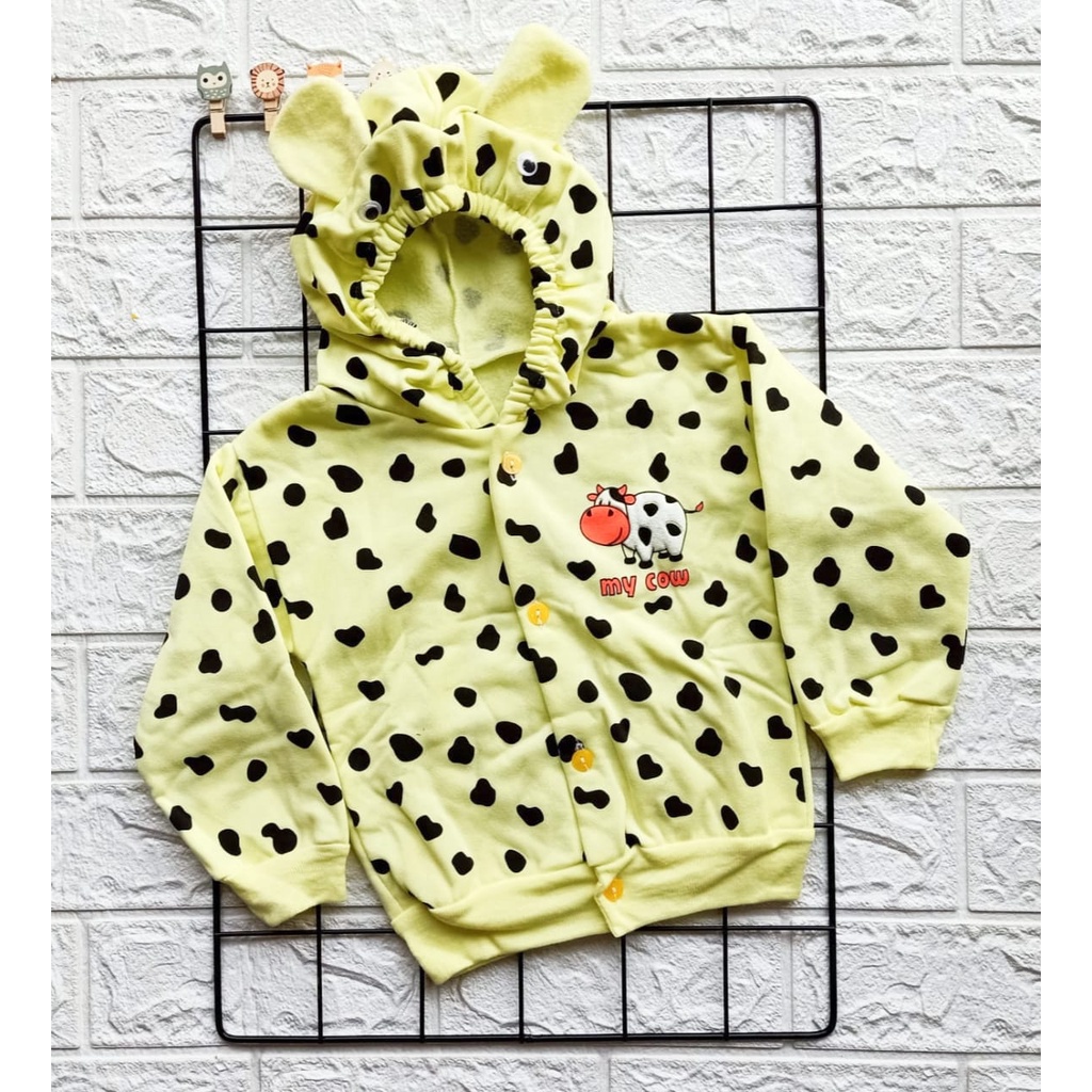 [JIT-SAPI] Jaket Bayi Tebal usia 0-6 bulan CUTE.BEAR / Outwear / Bahan tebal halus-KUNING