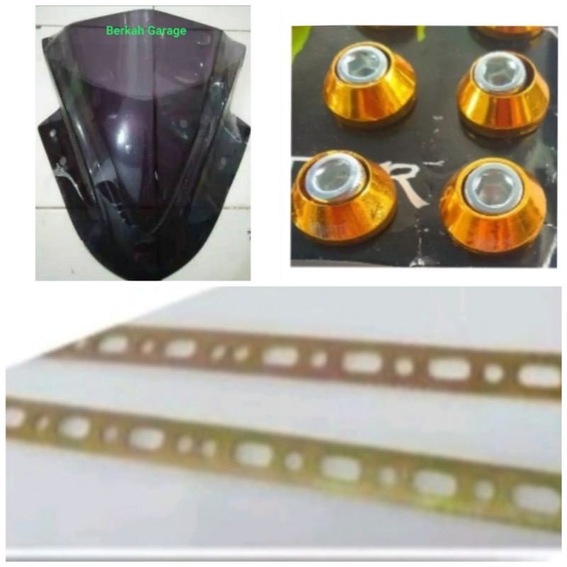 Visor Ninja 250 FI Wienshield Ninja 250 FI Jenong Tebal Plus Monel 4 Buah Plus Breket