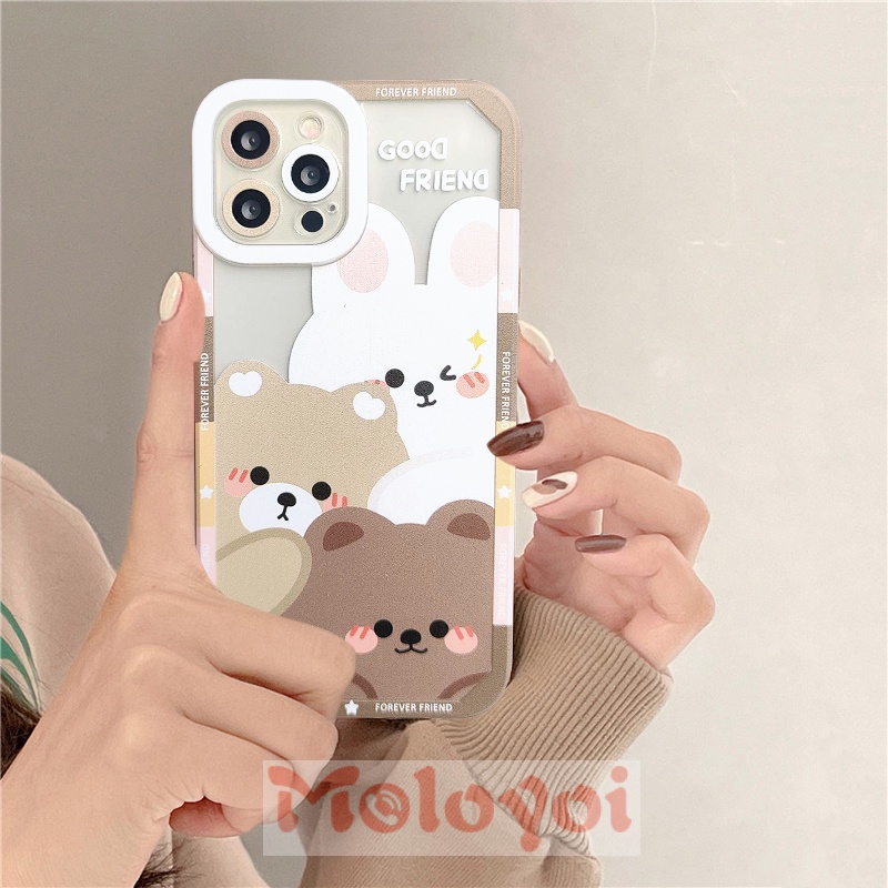 Soft Case Pelindung Kamera Bahan Tpu Motif Hewan Untuk Iphone 13 11 12 Pro Max 6 6S Plus Xr X 7 8 Plus Xs Max Se 2020