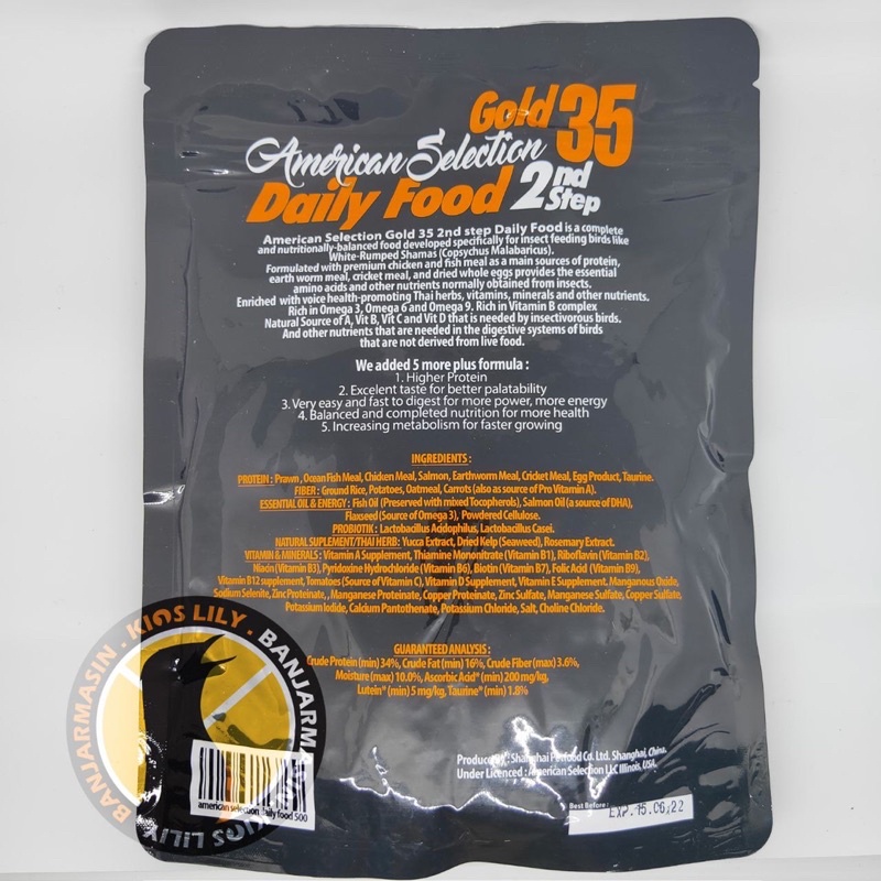 American Selection Ams Gold 35 Voer Butiran Kasar 500gr Shopee Indonesia