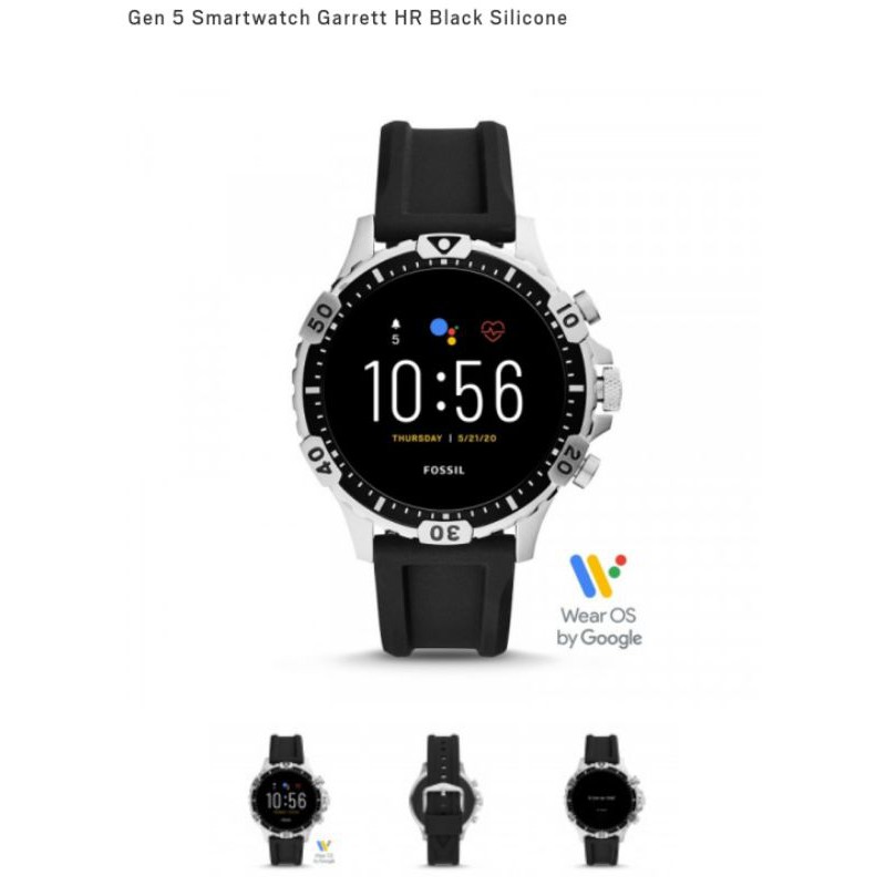 Foss-sil Smartwatch Gen 5 FTW4041 Garrett HR Black Silicone