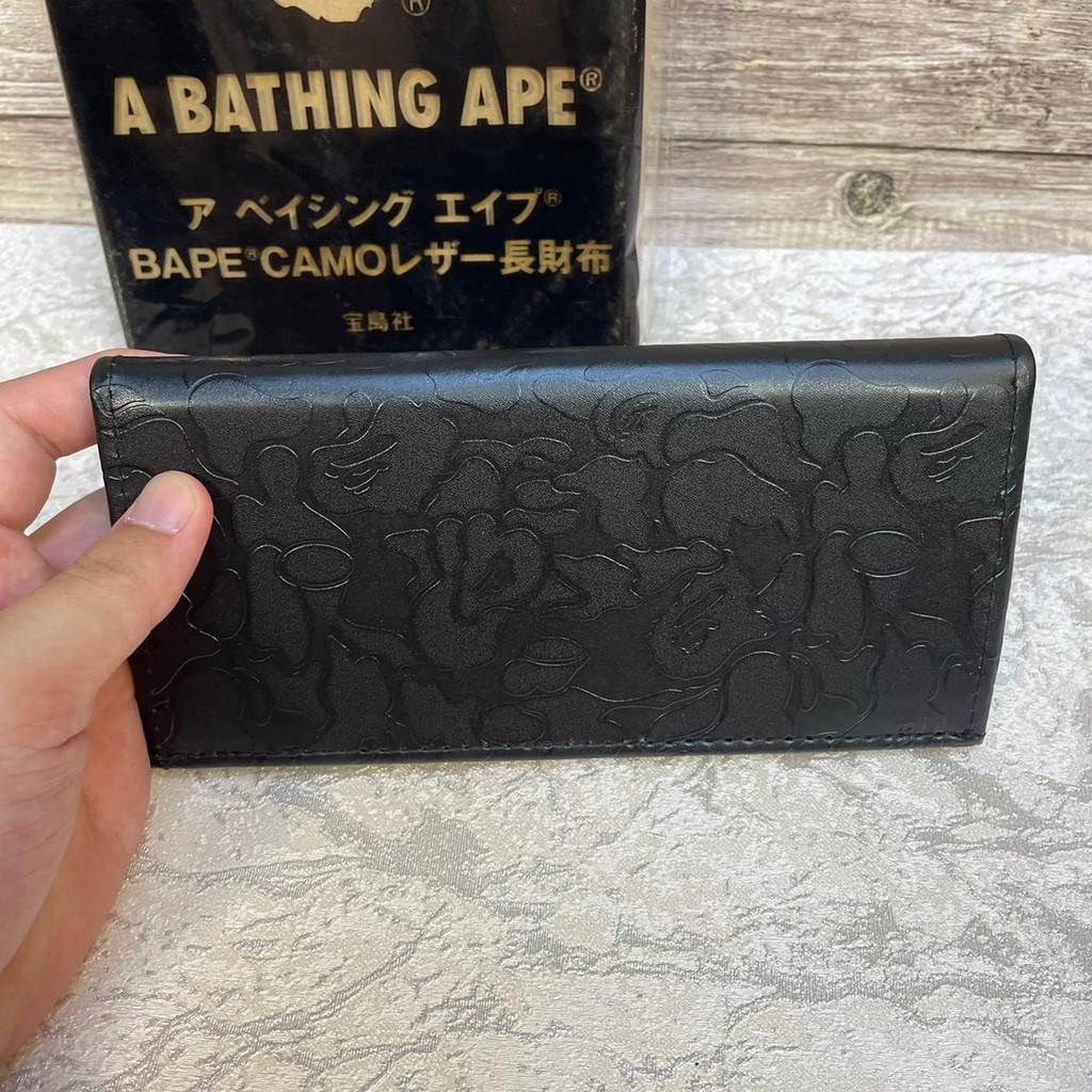 BAPE Long Wallet FREE BOX / Dompet A Bathing Ape Dompet Panjang Dompet Kulit