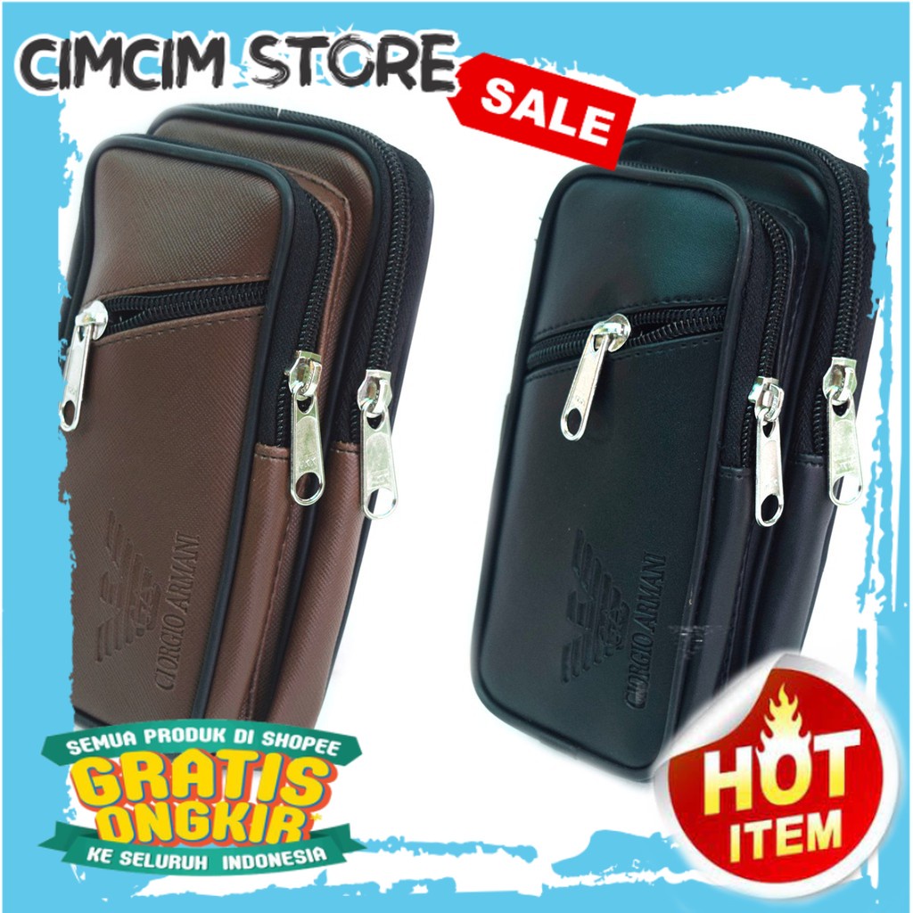 TAS KEKINIAN TERBARU TERMURAH / Tempat Hp Pinggang  Pria Slide