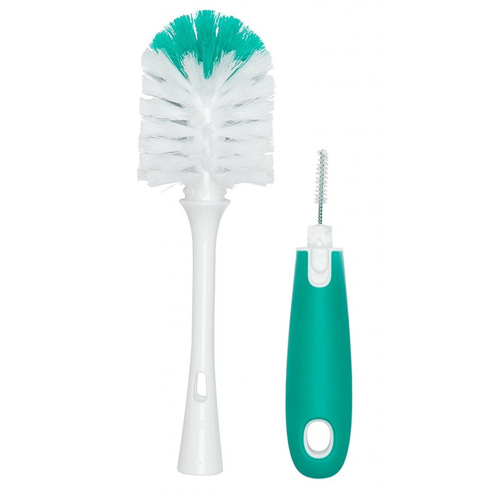 OXO Tot Bottle Brush  with Detail Cleaner &amp; Stand (Teal)