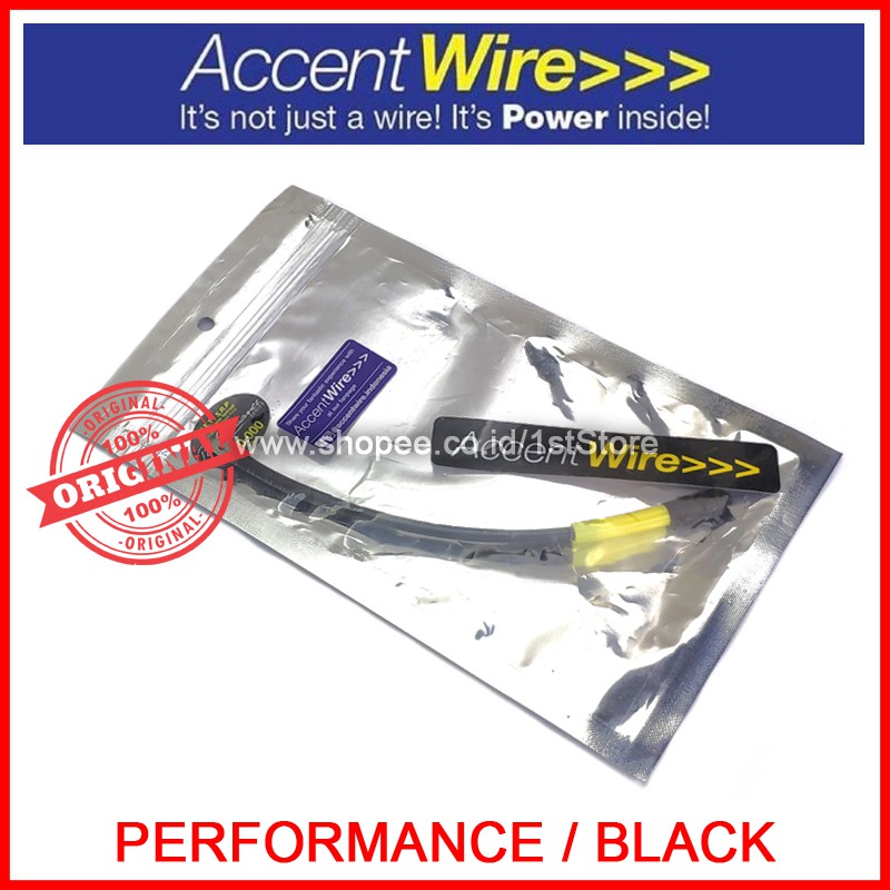 ORIGINAL ACCENT WIRE PERFORMANCE BLACK KABEL SETAN NMAX AEROX R15 NINJA 250 CBR 150 GSX MIO R25 ORI