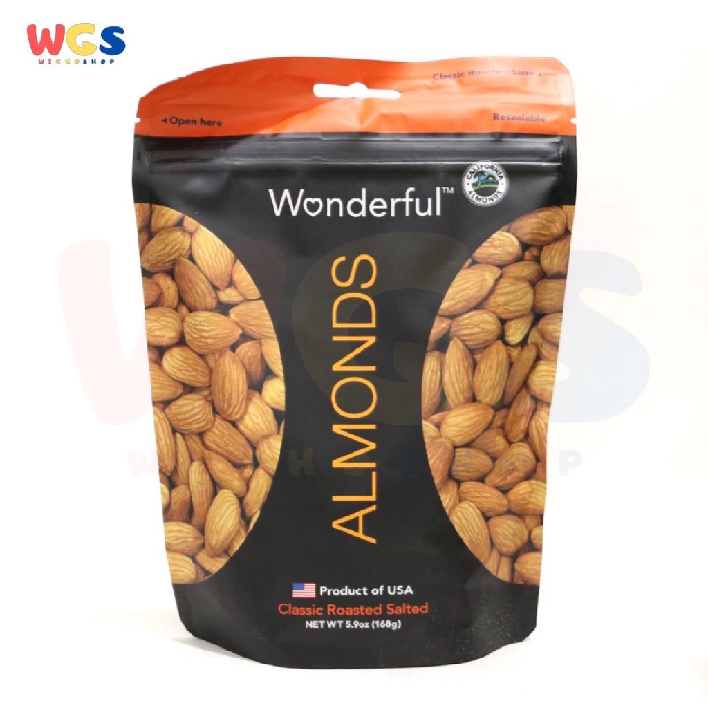 Kacang Wonderful Almonds Classic Rosted Salted USA 5.9oz 168g