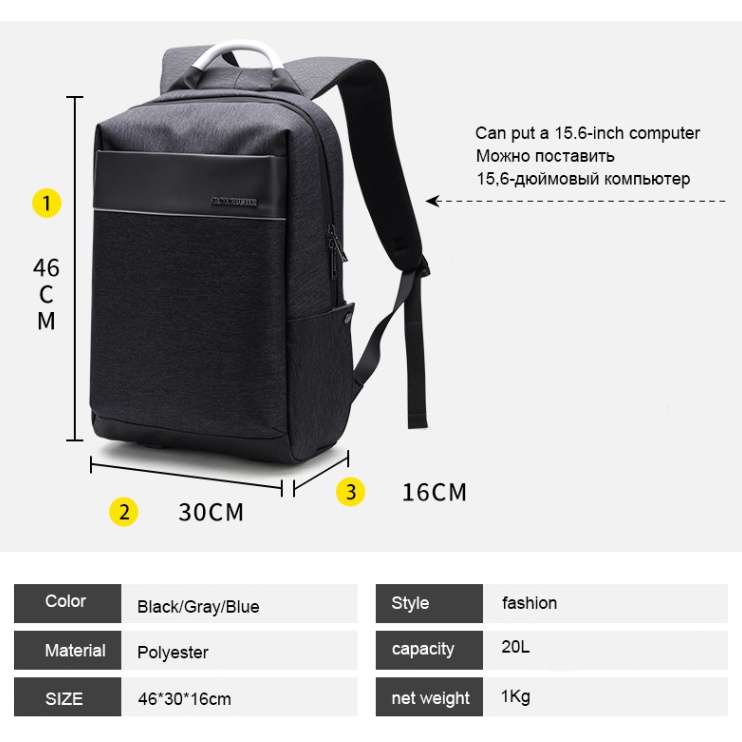 Tas Arctic Hunter B00218 Bag Backpack Pria Ransel Laptop 15.6 Inch USB