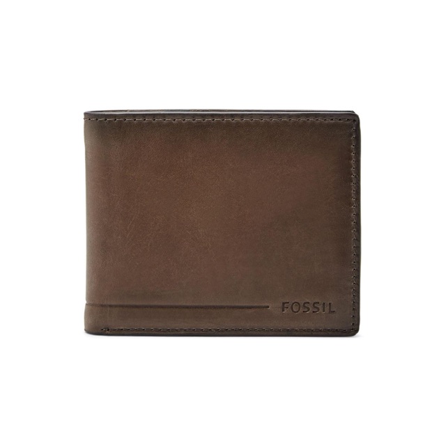 FOSSIL Allen RFID International Traveler Wallet Dark Brown for Men