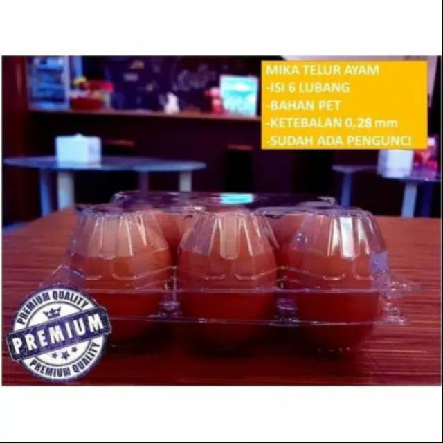 Mika telur premium isi 6 telur egg tray telur packaging telur tempat telur