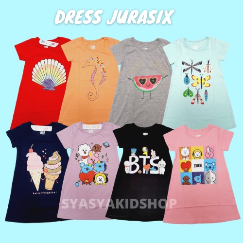 00163 Jurasix Dress Anak Perempuan Usia 2-7 Tahun (Size 2-8)
