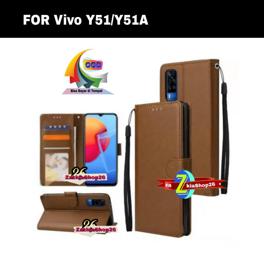 CASE FLIP CASE DOMPET KULIT FOR VIVO Y51 2020/Y51A CASING DOMPET-FLIP COVER LEATHER-SARUNG HP