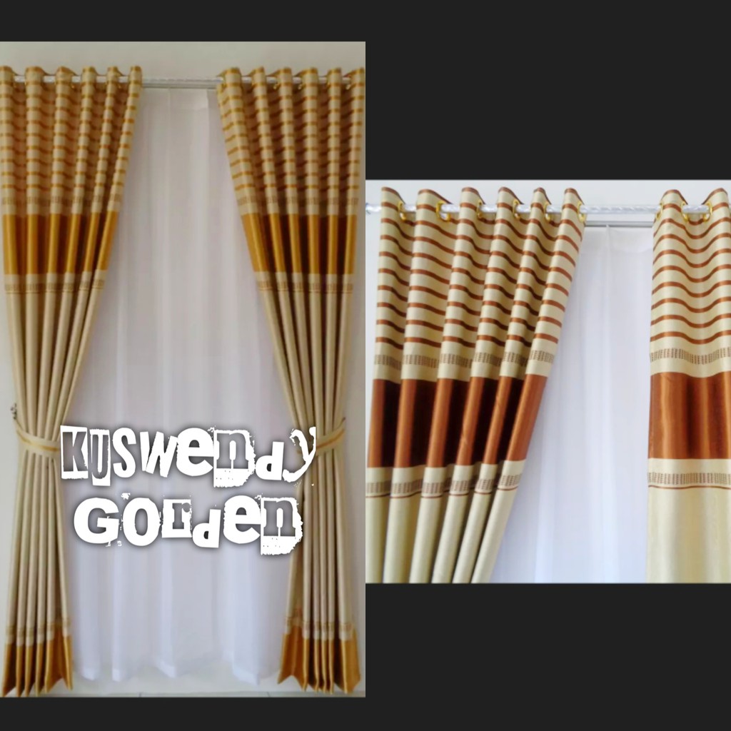 Gorden Blackout Garis 100 x 250 cm Tinggi 2.5 meter Hordeng Polos Jendela Pintu Tirai Minimalis