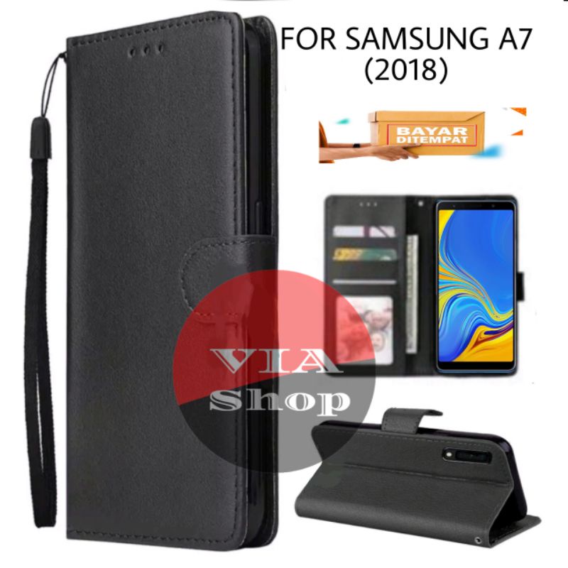 CASE DOMPET HP SAMSUNG A7 2018 /FLIP CASE WALLET LEATHER  PREMIUM FOR SAMSUNG A7 2018