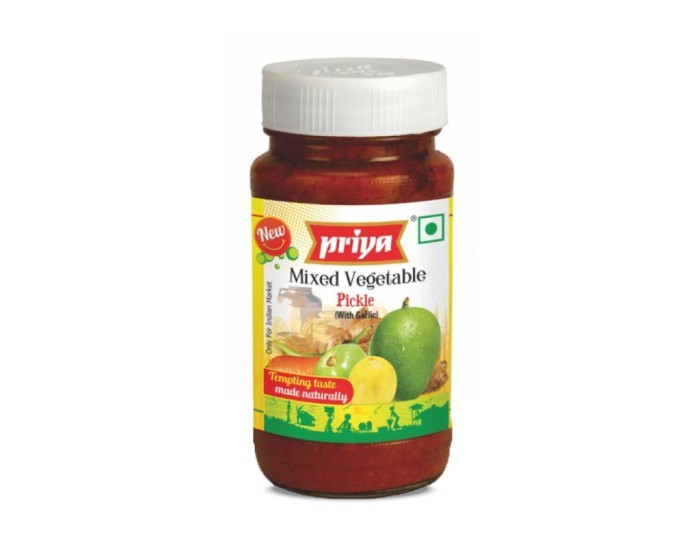 

PRIYA MIX VEGETABLE PICKLE 300 GM