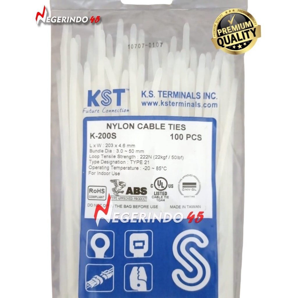 Kabel tie kst / kabel tis 200 X 4,6 / nylon cabel ties / pengikat kabel / kabel ties 203