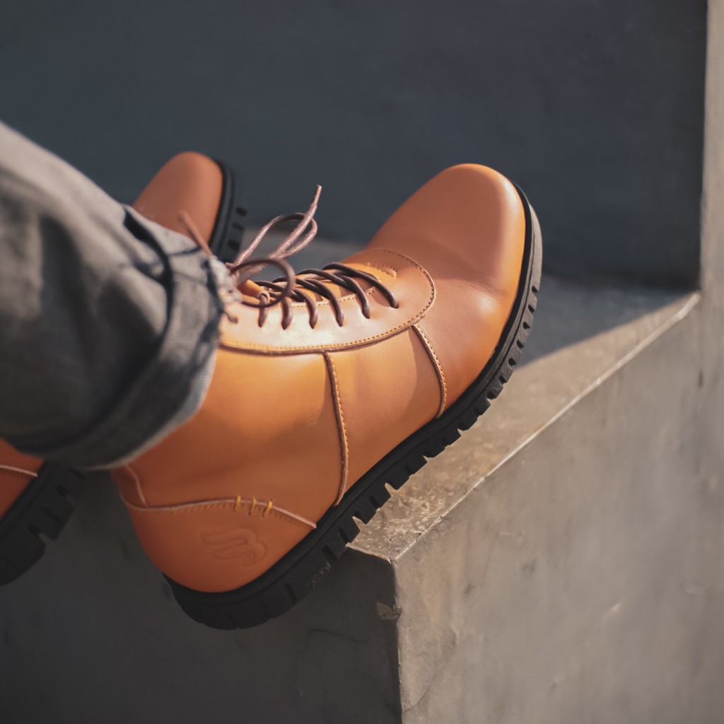 Nathan Tan | Sepatu Kulit Asli Formal Vintage Boot Simple Pria Cowok Men Boots | FORIND x Barnum