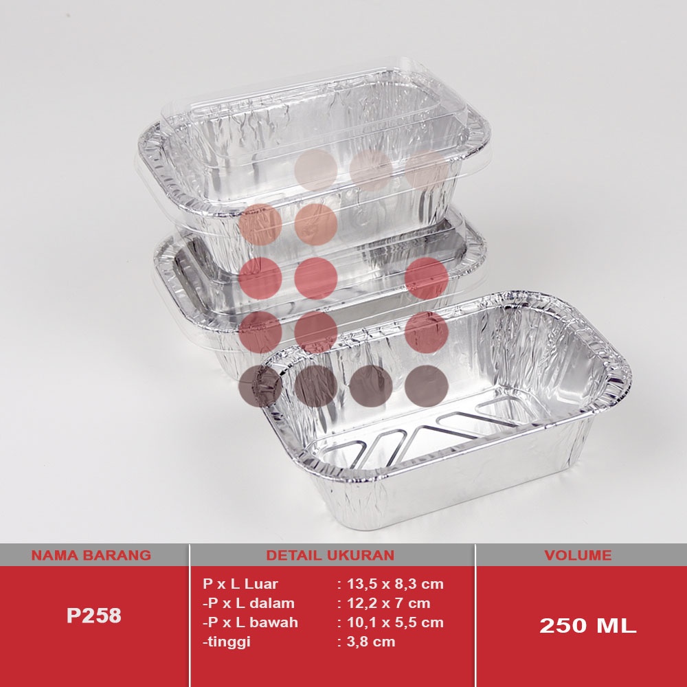 alumunium foil cup P258 + tutup / macaroni schotel /lasagna