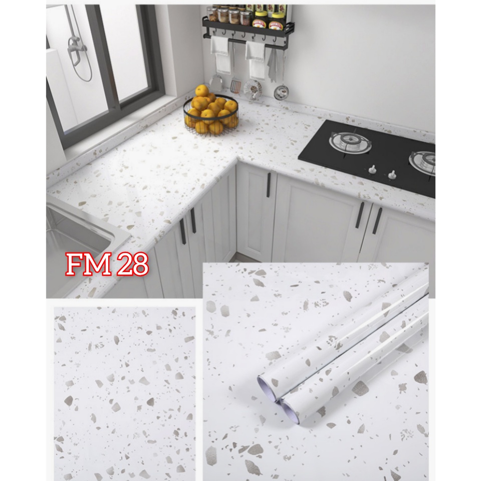 WALLPAPER WALPAPER WALLPEPER MOTIF MARMER MOZAIK ALUMIUM FOIL ANTI MINYAK ANTI PANAS STIKER STICKER SETIKER DINDING MOTIF MARBEL MARMER GRANIT GLOSSY DEKORASI RUMAH TEMPELAN TEMBOK KAMAR MANDI KERAMIK KRAMIK DAPUR MEJA KOMPOR LEMARI KITCHEN SET MURAH 3D-FM 28