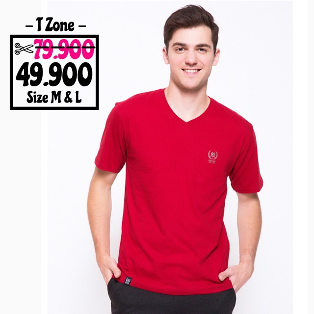 Kaos Polos Pria T zone Merah