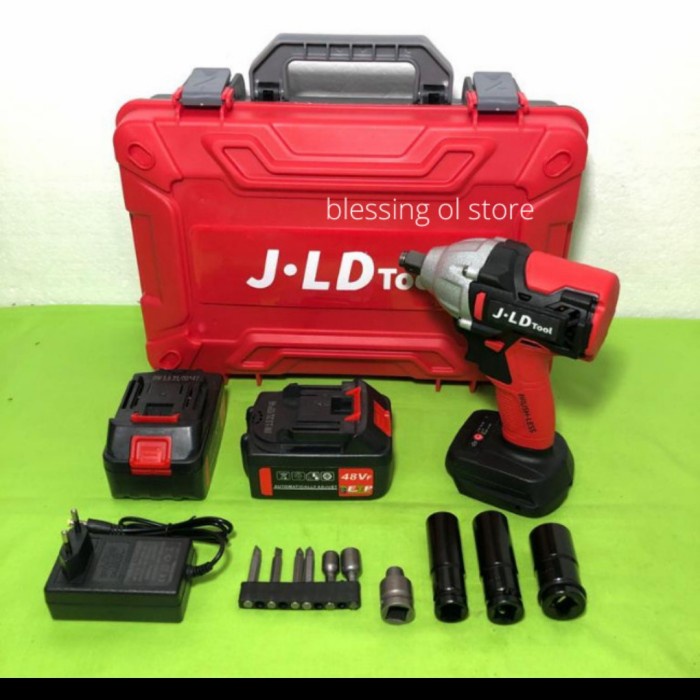 cordless impact jld jv88 red - mesin buka baut jld 48v - jld impact
