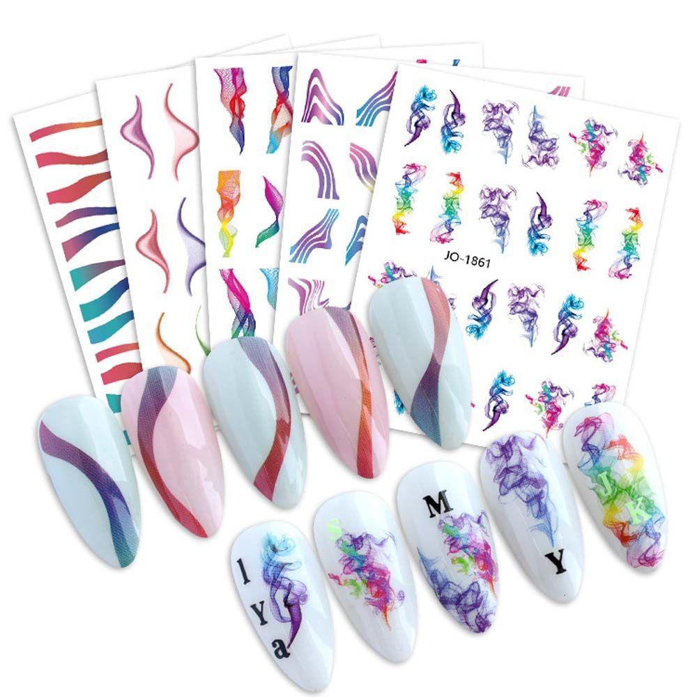 Mxbeauty Streamer Stiker Kuku Wanita DIY Transfer Sliders decals DIY Dekorasi Kuku Manicure Aksesoris Self-adhesive Sticker Nail decals