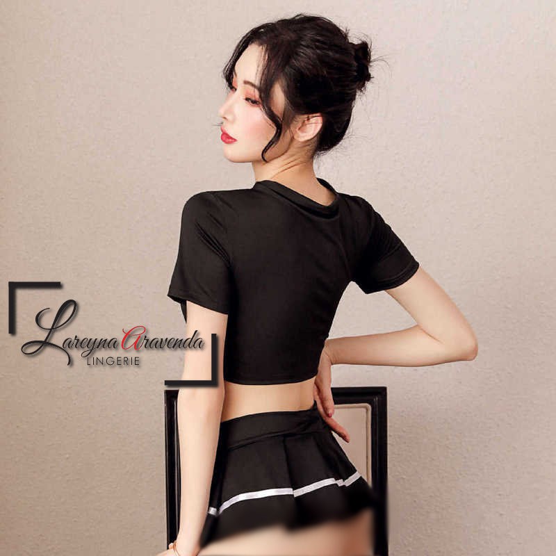 Lareyna Aravenda Setelan Lingerie Seksi + Rok + G String Model Police Fashion LG123