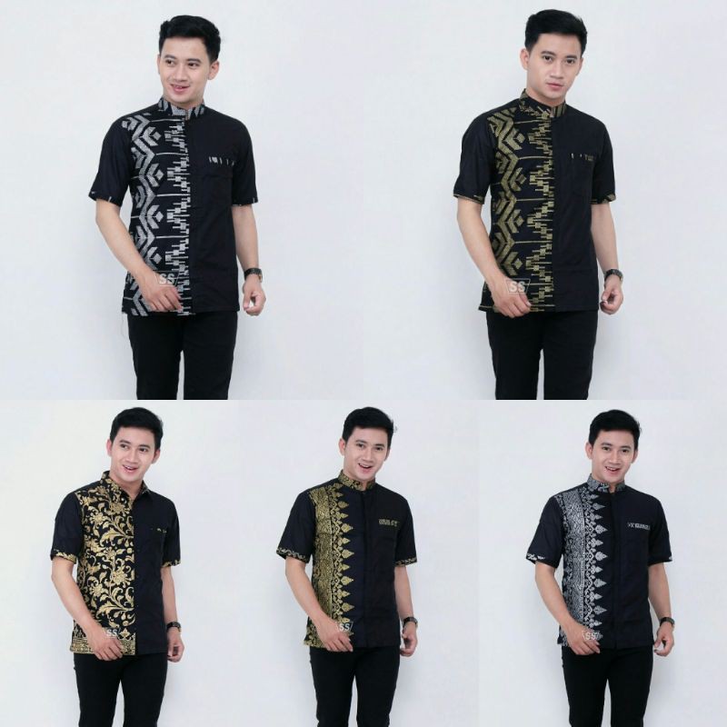 Baju koko elrumi batik lengan pendek