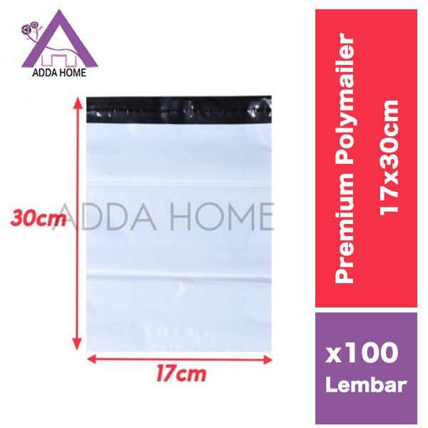 Adda Home - Polymailer Plastik Packing 17x30 cm Putih (100pcs)