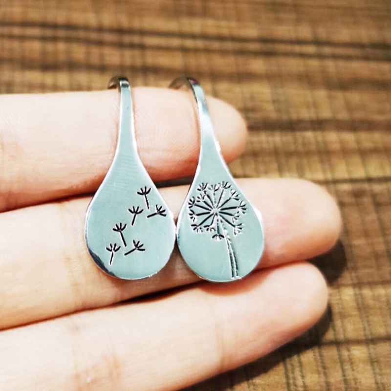 [ACKER] Anting Gantung Dandelion Retro Stainless Steel Sederhana Untuk Wanita