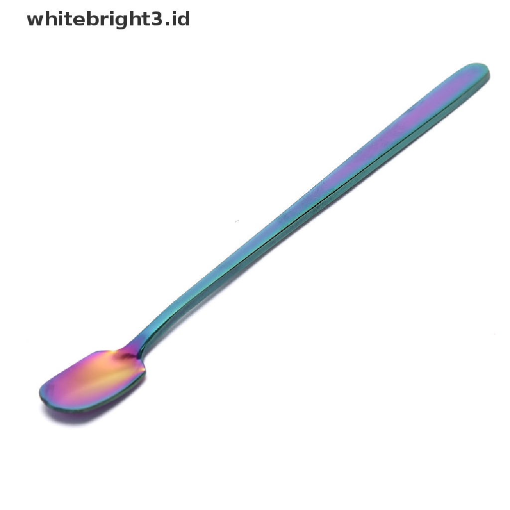 (whitebright3.id) 1pc Sendok Kopi Gagang Panjang Bahan Stainless Steel